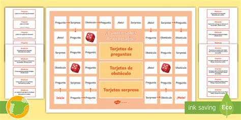 Juego de mesa Cuánto sabes de geografía Twinkl