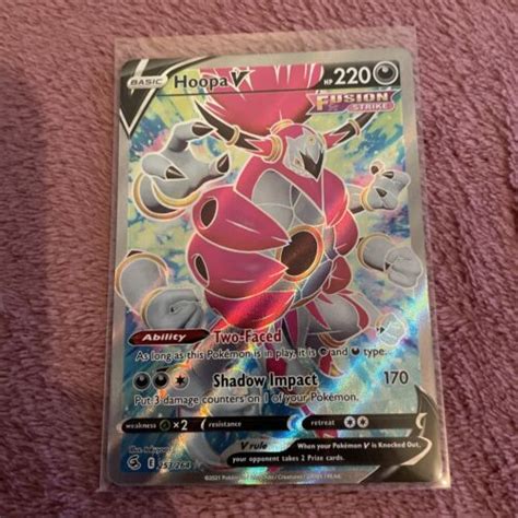 Pok Mon Tcg Hoopa V Fusion Strike Holo Full Art Ultra Rare Ebay