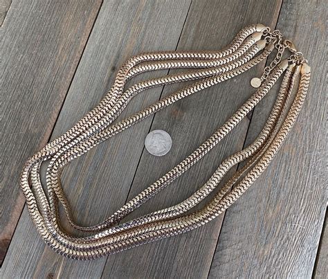 Necklace Graziano Layered Chains Gold Tone Gem