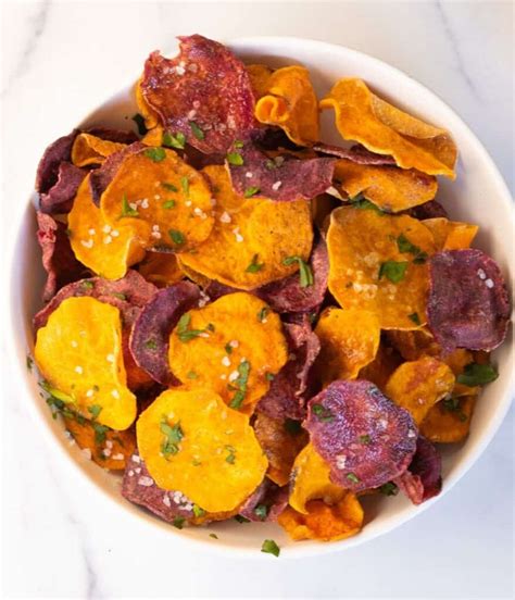 Crunchy Air Fryer Sweet Potato Chips Alekas Get Together