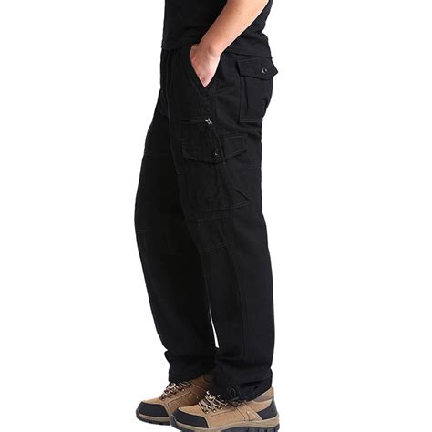 Cargo Pants For Mens Fashion Casual Multi Pocket Zipper Buckle Male