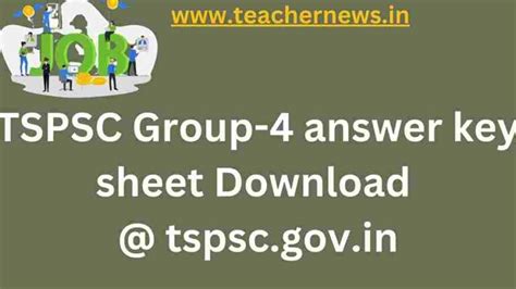 Tspsc Group Answer Key Sheet Telangana Psc Gr Iv Question