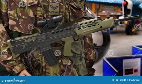 Detail Of British Sa80 Personal Weapon Editorial Photo Image Of