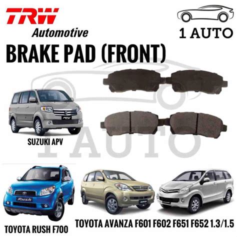 Trw Front Brake Pad For Toyota Avanza Rush Suzuki Apv Lazada