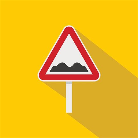 Bumpy road sign icon, flat style 15223563 Vector Art at Vecteezy