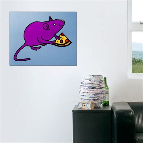 Funny Purple Rat with Pizza Slice by ellenhenryart | Funny posters ...