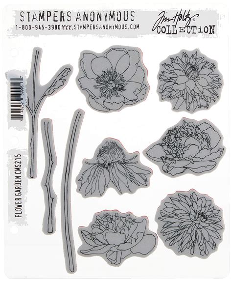 Buy Stampers Anonymous Tim Holtz Cling Rubber Flower Garden Stamp Set