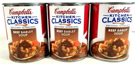 Campbell S Kitchen Classics Beef Barley Soup 14 5 Oz Canned 3 Cans For