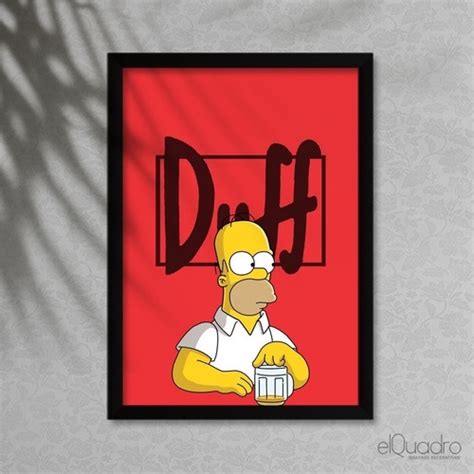 Quadro Cerveja Duff Os Simpsons Homer A C Moldura E Vidro Shopee