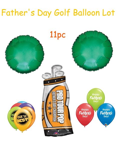 Happy Fathers Day Balloons Golf Mylar And Latex Balloon Bouquet Dads Day