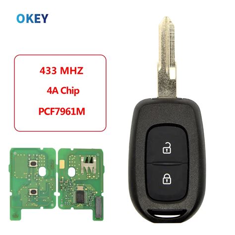 Okey Remoto Carro Chave Pcf M A Chip Mhz Para Renault Dacia