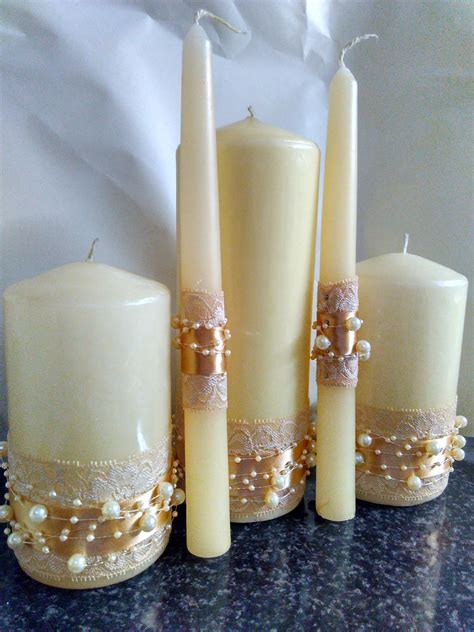 5 Piece Unity Candle Set Custom Candles