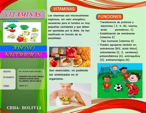 Nutricion Vitaminas Tripticos