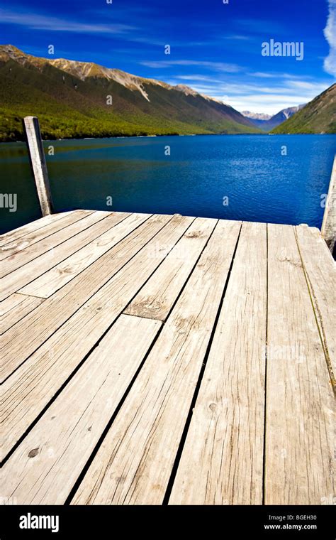 Jetty At Lake Rotoiti Nelson Lakes National Park South Island New