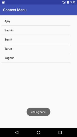 Android Context Menu Example Javatpoint