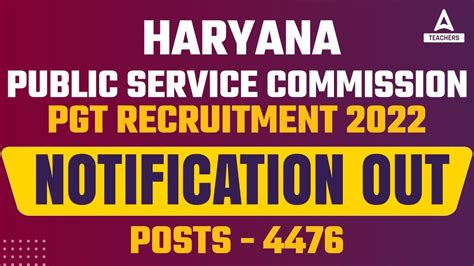 Hpsc Pgt Vacancy 2022 Haryana Pgt Vacancy 2022 Out Posts 4476 L Complete Information Youtube