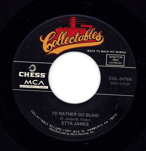 Etta James – I'd Rather Go Blind / Sunday Kind Of Love (Vinyl) - Discogs