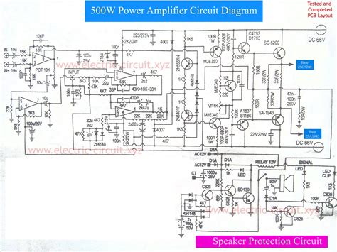 Schematic Diagram Amplifier 500 Watts Circuit Amplifier 5000