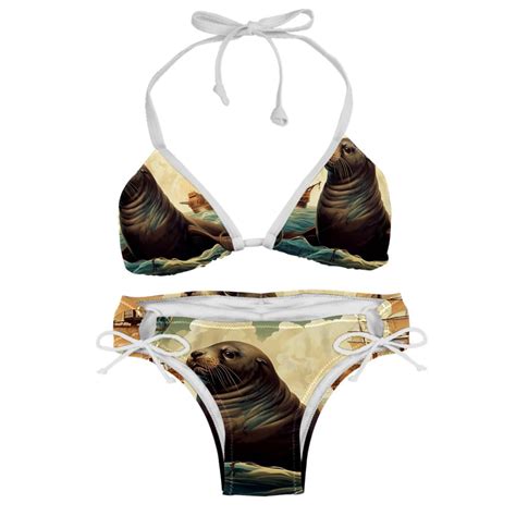 Sea Lion Swimsuit Women Bikinis Detachable Sponge Adjustable Strap Bikini Set Two Pack Beach