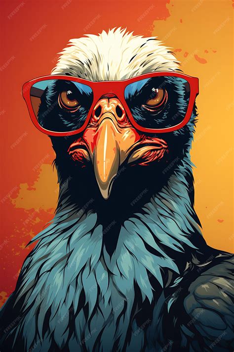 Premium Ai Image Portrait Of Bird Wearing Sunglasses With Swag Pose