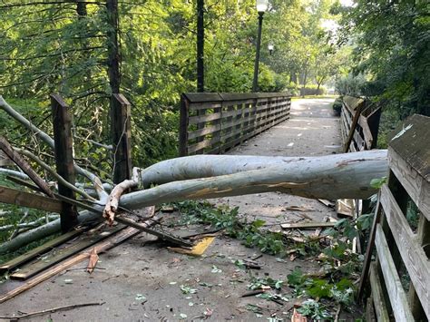 Section Of Riverwalk Closed After Bridge Damaged By Falling Tree