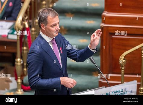 Prime Minister Alexander De Croo Pictured During A Plenary Session Of