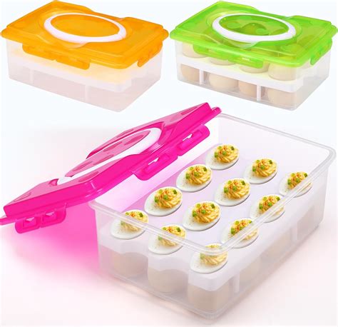 Amazon Honeydak Pcs Tiers Deviled Egg Containers With Lid Egg