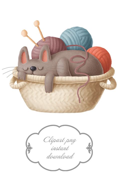 Cute sleeping cat in basket