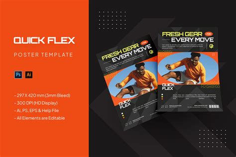 quick flex poster template graphic  streakside creative fabrica