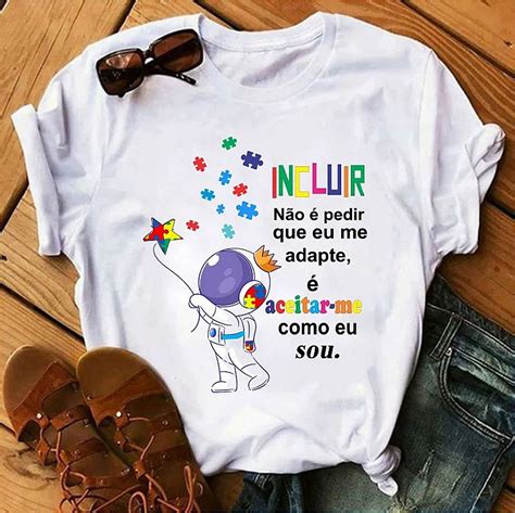 Camisa Astronauta Autismo Incluir Crazypens