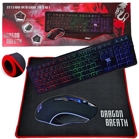 Dragon Breath Zestaw Gamingowy W Rgb Klawiatura Mysz Podk Adka Dla