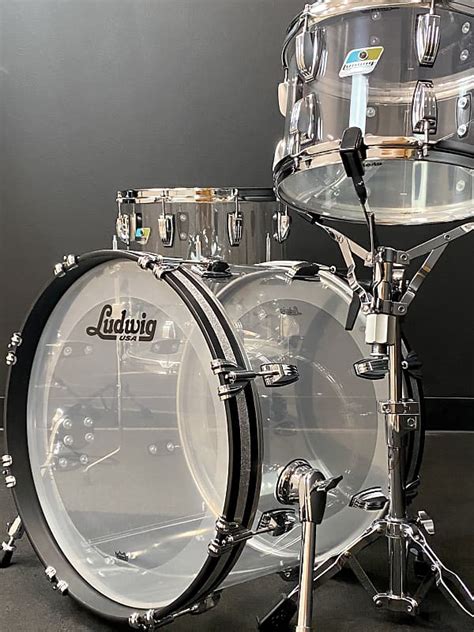 Ludwig 2012145x14 Vistalite Downbeat Drum Set Clear Reverb