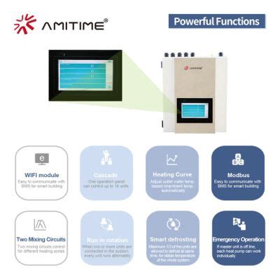 Air Source Amitime 90kW Heating Capacity Heat Pump Heater For Water