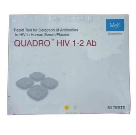 Meril Quadro HIV 1 2 Ab Number Of Reactions Preps Kit 50 Kits At Rs