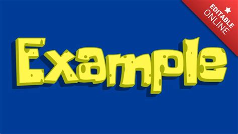 Example Spongebob Logo Text Effect Generator