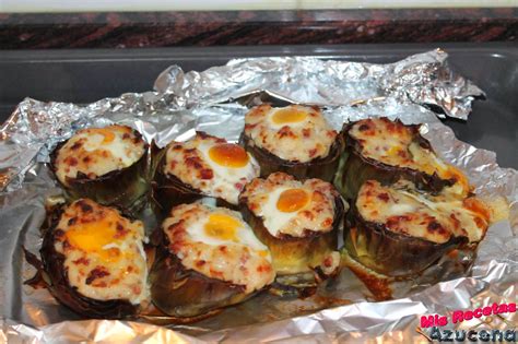 Mis Recetas Alcachofas rellenas con bechamel de jamón