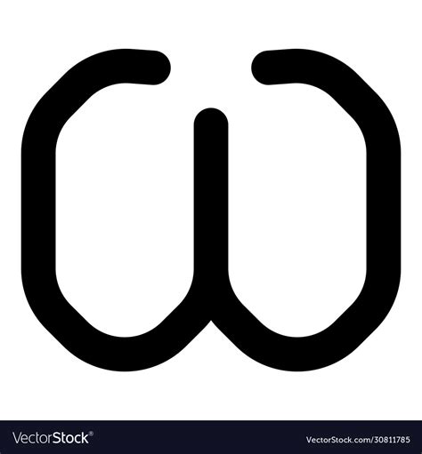 Omega greek symbol small letter lowercase font Vector Image