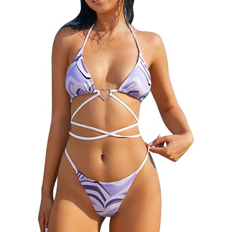 SZXZYGS Swimsuit Women Tankini Women Print Bikini Set Swimming Two