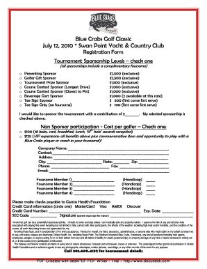 Bcp Golf Tournament Registration Form Final Cybergolf Fill And Sign