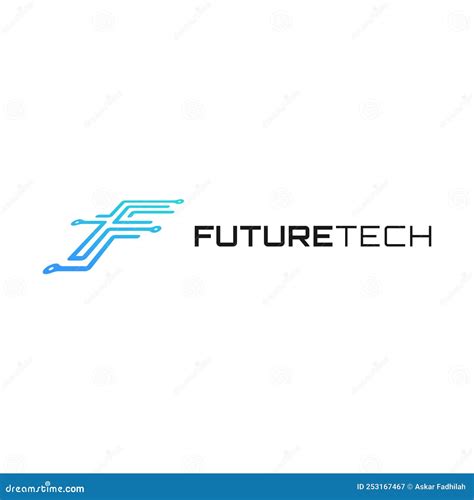 future tech logo  connection  letter  vector icon stock vector