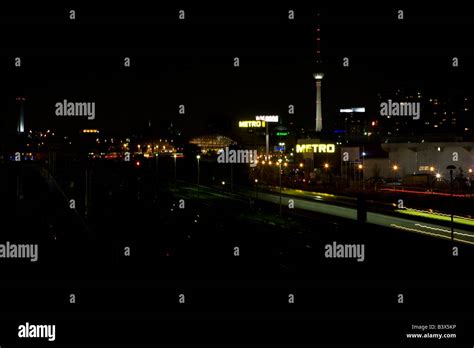 Berlin skyline at night Stock Photo - Alamy