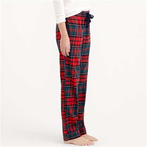 Lyst J Crew Pajama Pant In Plaid Flannel In Red