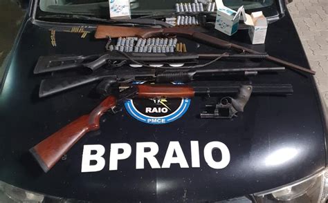 Cpraio Da Pmce Apreende Cinco Armas De Fogo E Mais De 100 Munições Após