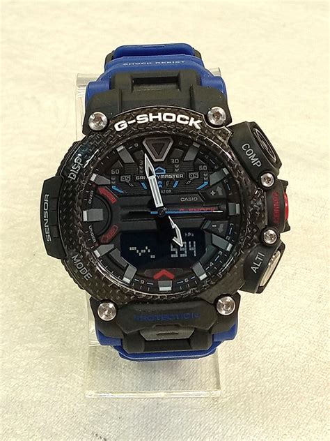 Casio G Shock G Air Gravitymaster Mm Black Carbon Fiber Case Blue