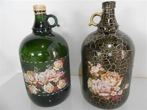 Garrafão de vinho vazio para decoração Aplicação em decoupage e