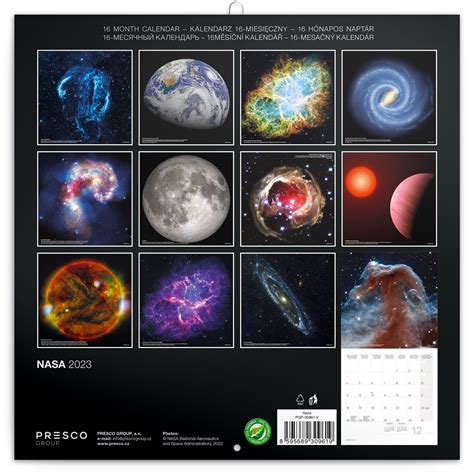 Grid calendar NASA 2023, 30 × 30 cm | PRESCO.CZ