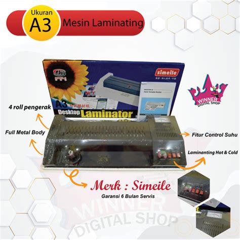 Jual Mesin Laminating A3 Hot N Cold Laminating ID Card Kota Depok Winner Digital Shop