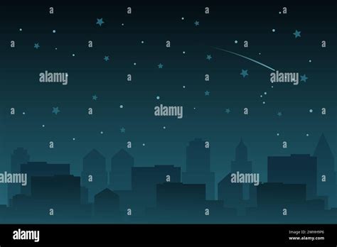 Night Cityscape Night City Vector Illustration With Tall Buildings