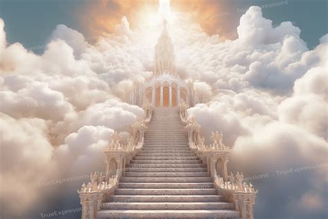 Kingdom of Heaven, AI Art, Christian, Funeral, Heaven, White, Stairs ...