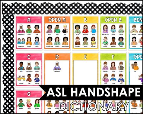 ASL Handshape Dictionary ASL Alphabet Posters ASL Sign - Etsy